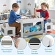preview thumbnail 22 of 31, Costway Wooden Kids Table and Chairs Set with Double-sided Tabletop,