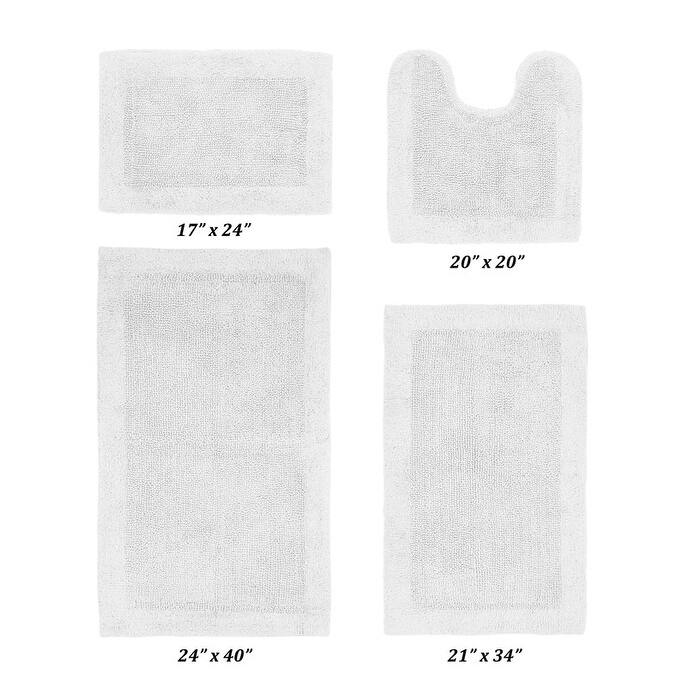 Better Trends Bath Rugs Set 100% Cotton Tufted Soft Water Absorbent Bathroom Rug for Shower, Sink Bath Mats Edge Collection