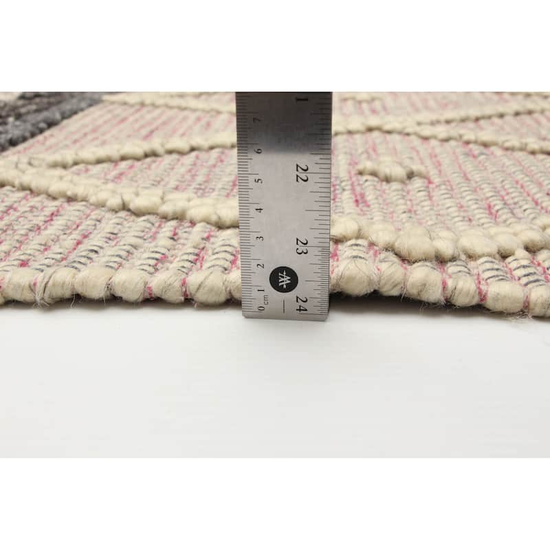 ECARPETGALLERY Braid weave Sienna Cream Wool Rug - 6'1 x 9'4