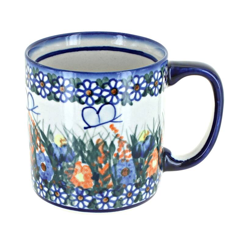 Blue Rose Polish Pottery WR Unikat Mug - Spring Butterfly