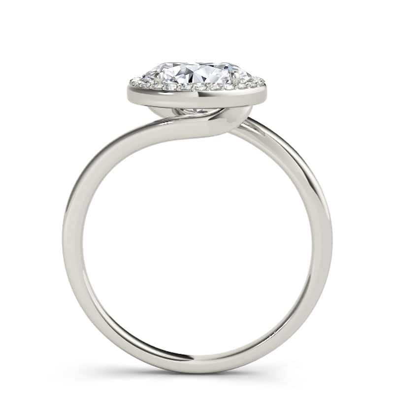 Auriya 14k White Gold Lab Grown Oval Diamond Halo Engagement Ring 0.50 to 5.00 ct. tw. (F-G VS)
