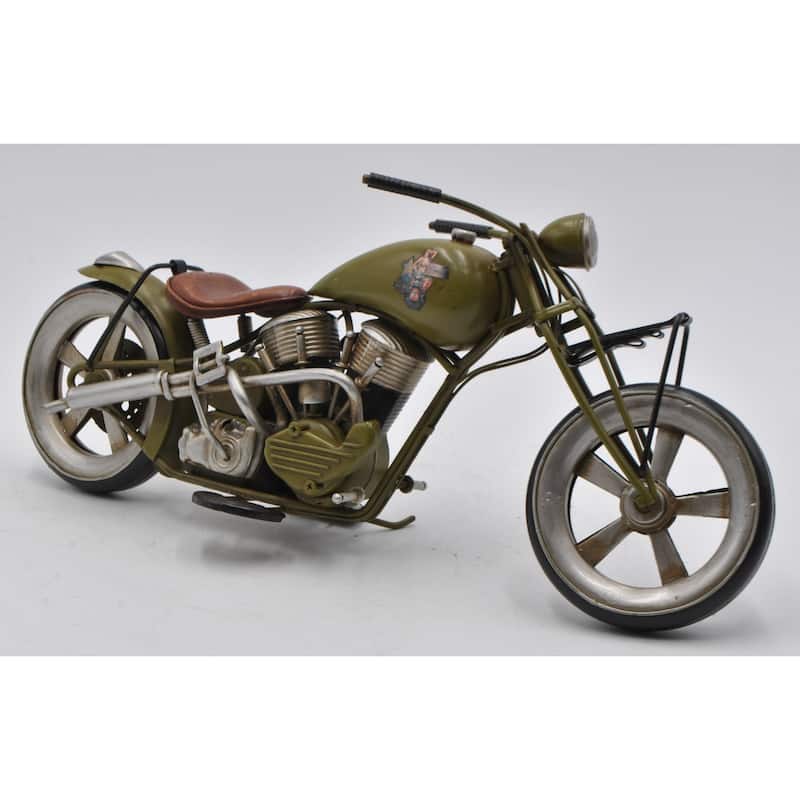Jayland 1/8 Scale 12 Inches Metal Wwii Harley Davidson With Girl Logo Motorcycle