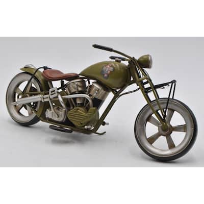 Jayland 1/8 Scale 12 Inches Metal Wwii Harley Davidson With Girl Logo Motorcycle