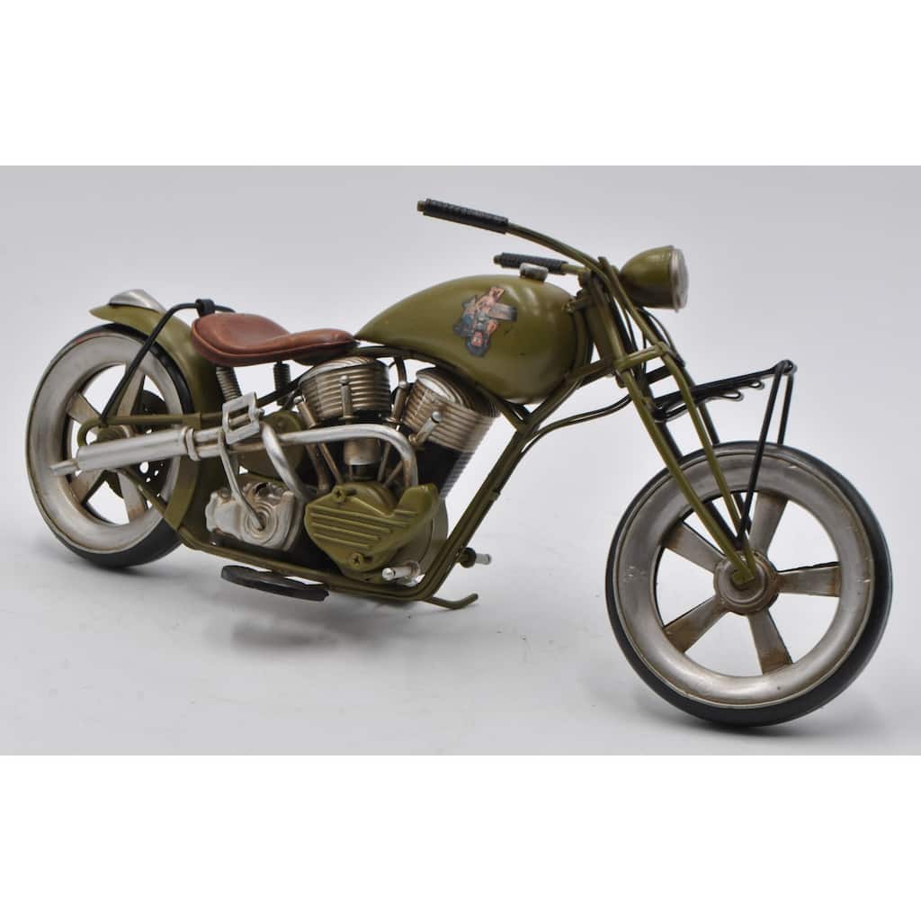 Jayland 1/8 Scale 12 Inches Metal Wwii Harley Davidson With Girl Logo Motorcycle