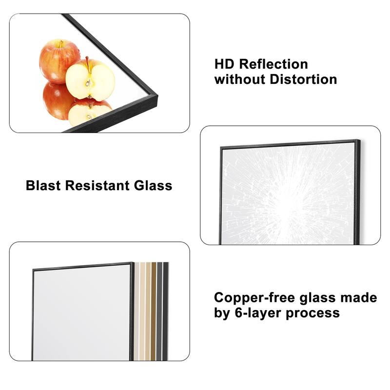 Rectangle Full Length Metal Floor Mirror Wall Mounted Mirror