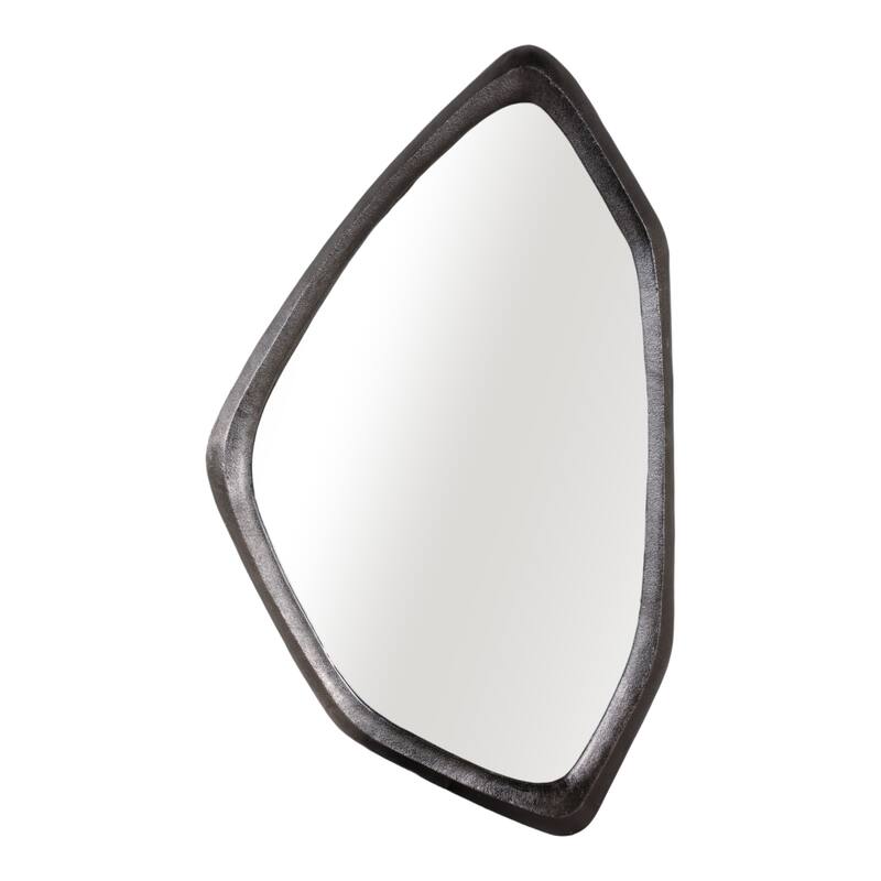 Metal Aluminum Wall Mirror Asymmetrical Shape Home Office - 32" Bronze - 19" x 1" x 32"