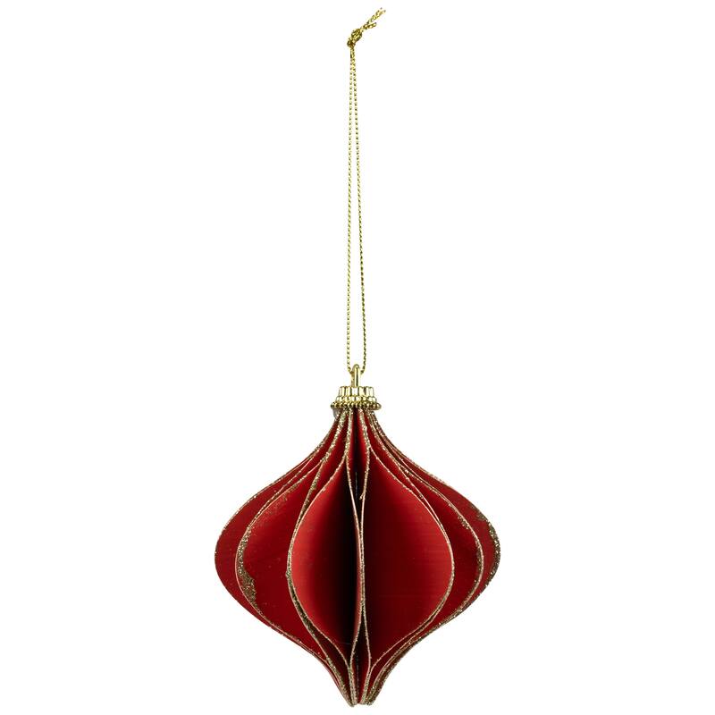 Glittered Onion Christmas Ornament - 4.25" - Red