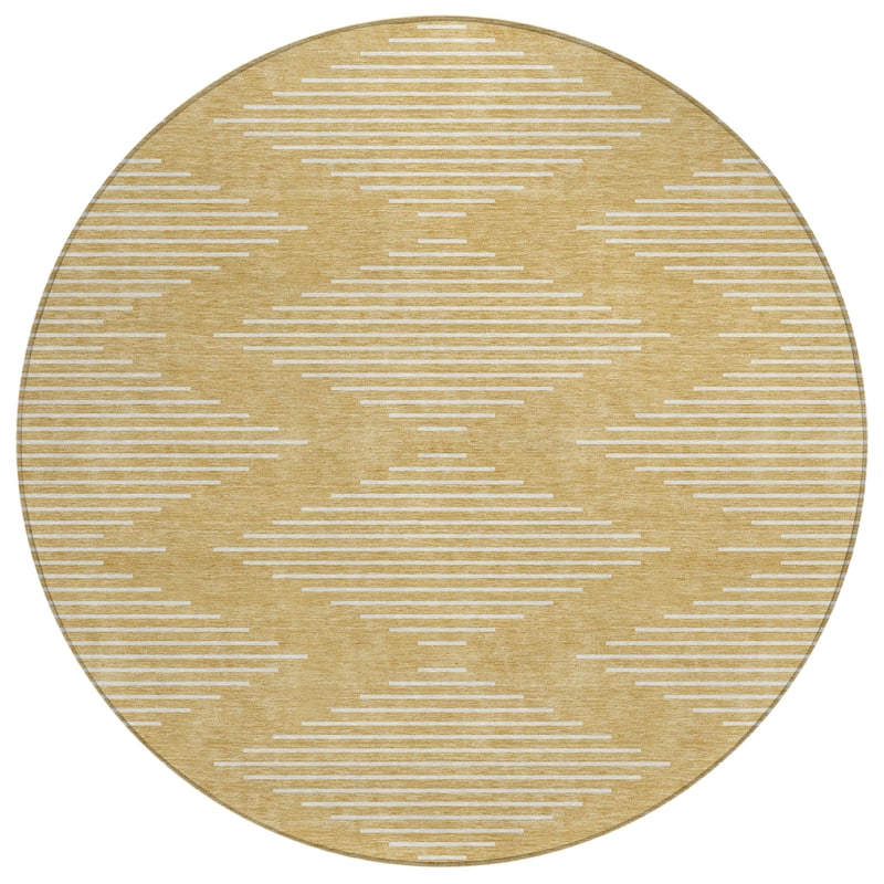 Machine Washable Indoor/ Outdoor Modern Stripe Chantille Rug