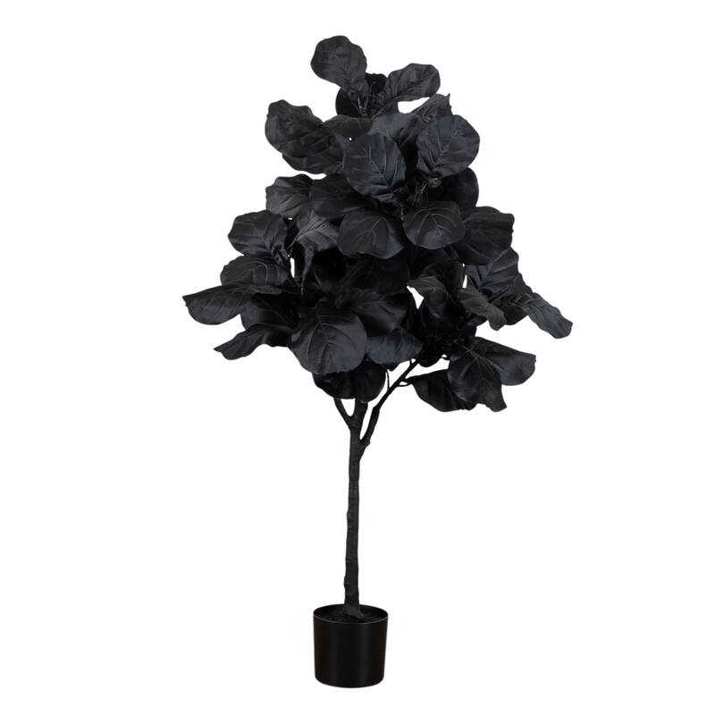 4-ft Artificial Halloween Black Fiddle Leaf Tree
