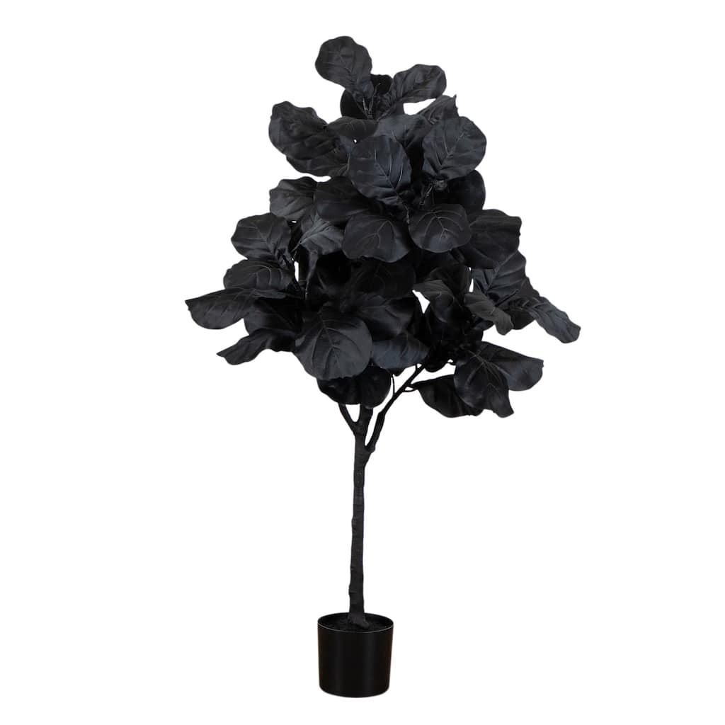 4-ft Artificial Halloween Black Fiddle Leaf Tree
