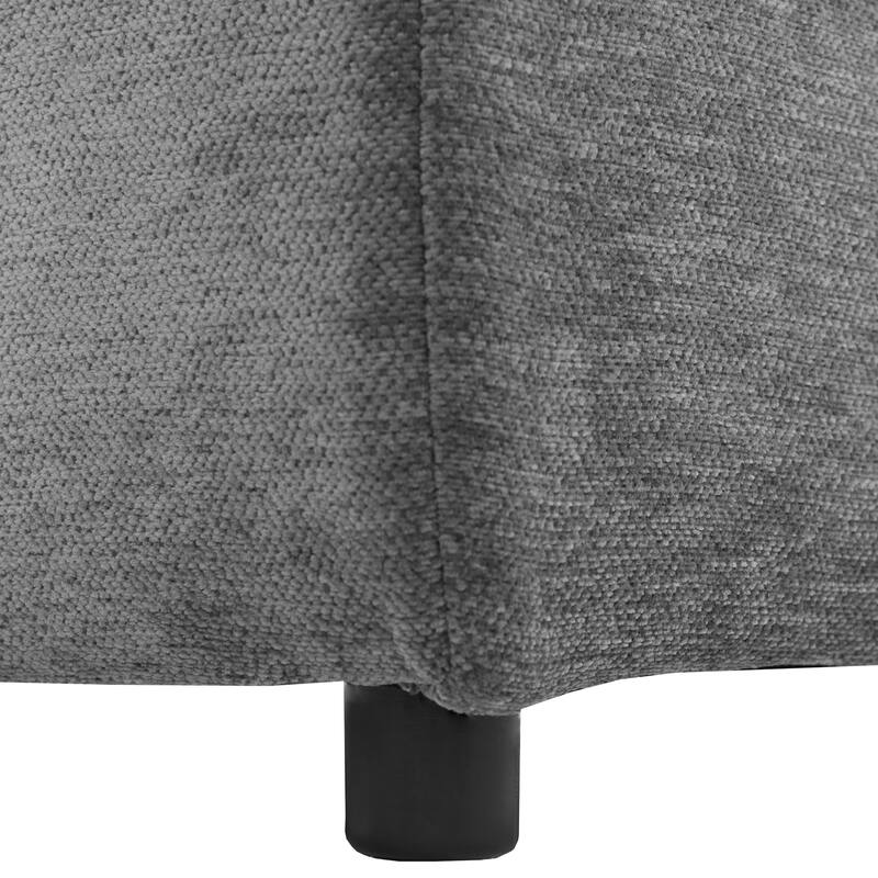 U Shaped Modular Sectional Sofa with Movable Ottoman, Chenille Upholstered 5-Seater Sofa with 2 USB Ports & Phone Holder