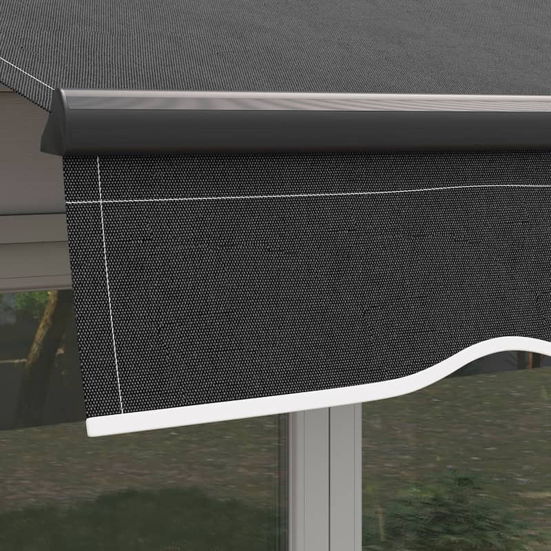 Outsunny 8' x 6.5' Retractable Awning, Patio Awning Sunshade Shelter with Manual Crank Handle, 280gsm UV Resistant Fabric