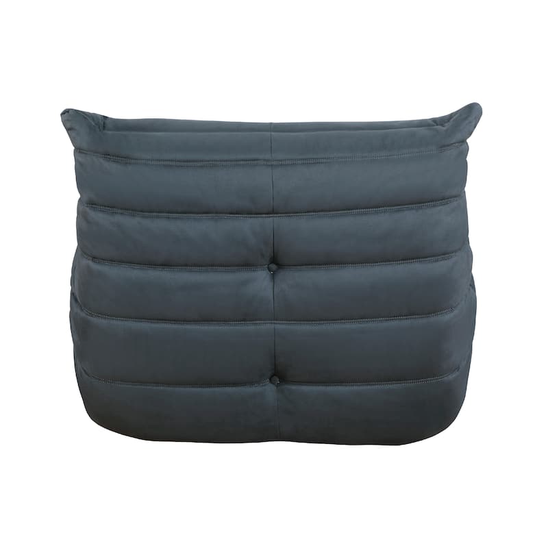 Revena Accent Floor Chair, Pleated Charcoal Gray Microfiber, Curved