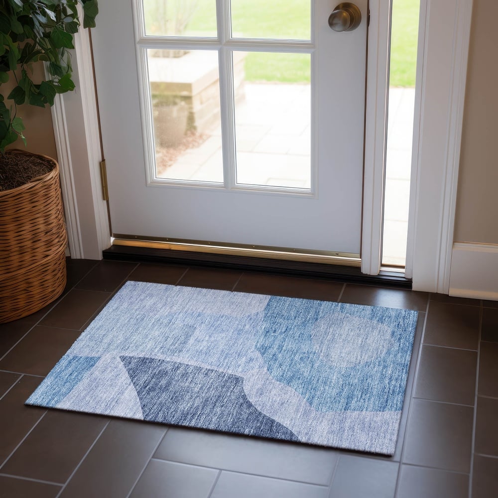Machine Washable Indoor/ Outdoor Chantille Modern Abstract Rug