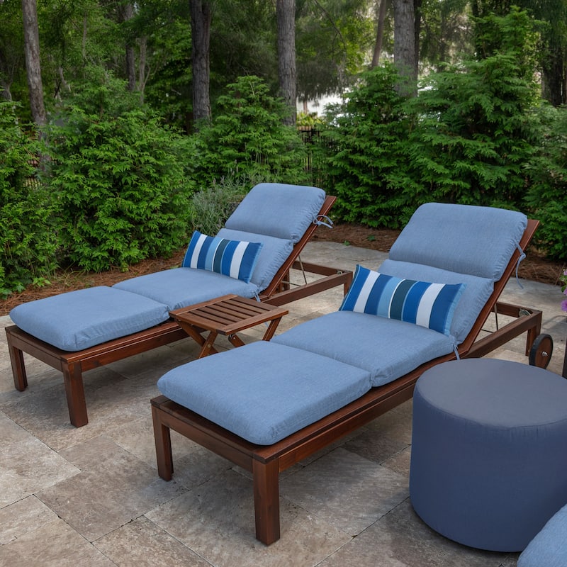 Casual Cushion Sunbrella® Fabric 1-Piece Outdoor Chaise Cushion, 22.5"W x 74"L - 22.5"W x 74"L