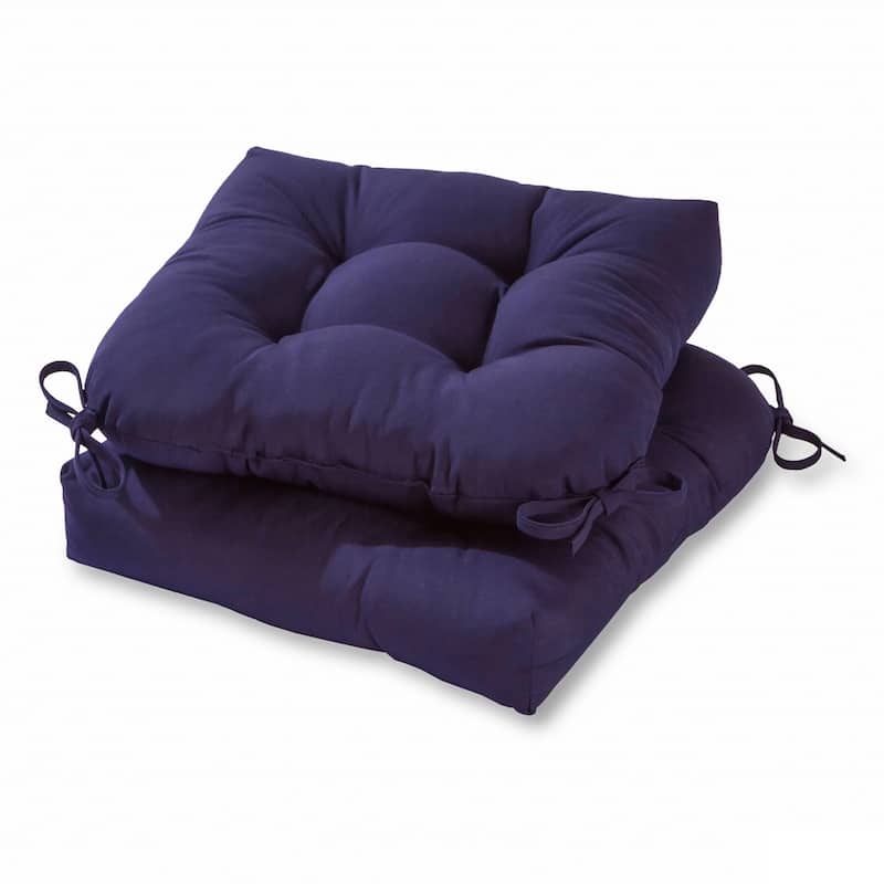 Solid Color 20-inch Outdoor Chair Cushion (Set of 2) - Navy