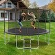preview thumbnail 4 of 4, Trampoline with Safety Enclosure Net, Outdoor Trampoline with Heavy Duty Jumping Mat and Spring Cover Padding