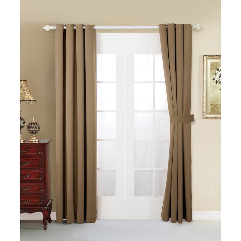 Blackout Window Panel Curtain Set (2 Panels and 2 matching Tie Backs) - 96 Inches - Amphora