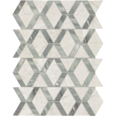 TileHQ Marble Peel and Stick Hinge Mosaic Tile (Set of 10) (16.20 SQFT Per Carton)