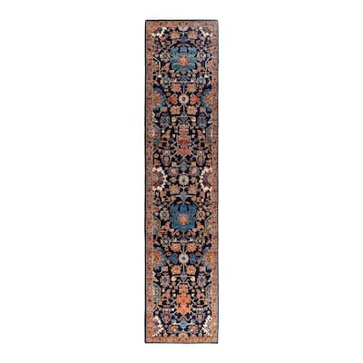 Serapi One-of-a-Kind Hand-Knotted Runner Rug - Blue, 2' 8" x 11' 4" - 2' 8" x 11' 4"
