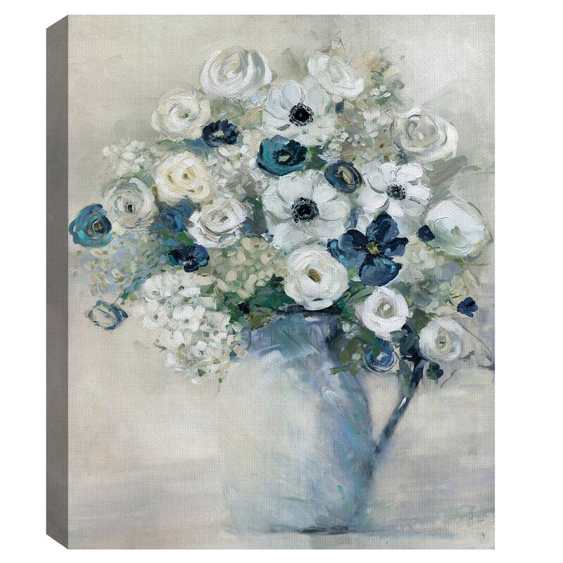 Anemone and Blue by Sally Swatland Canvas Art Print