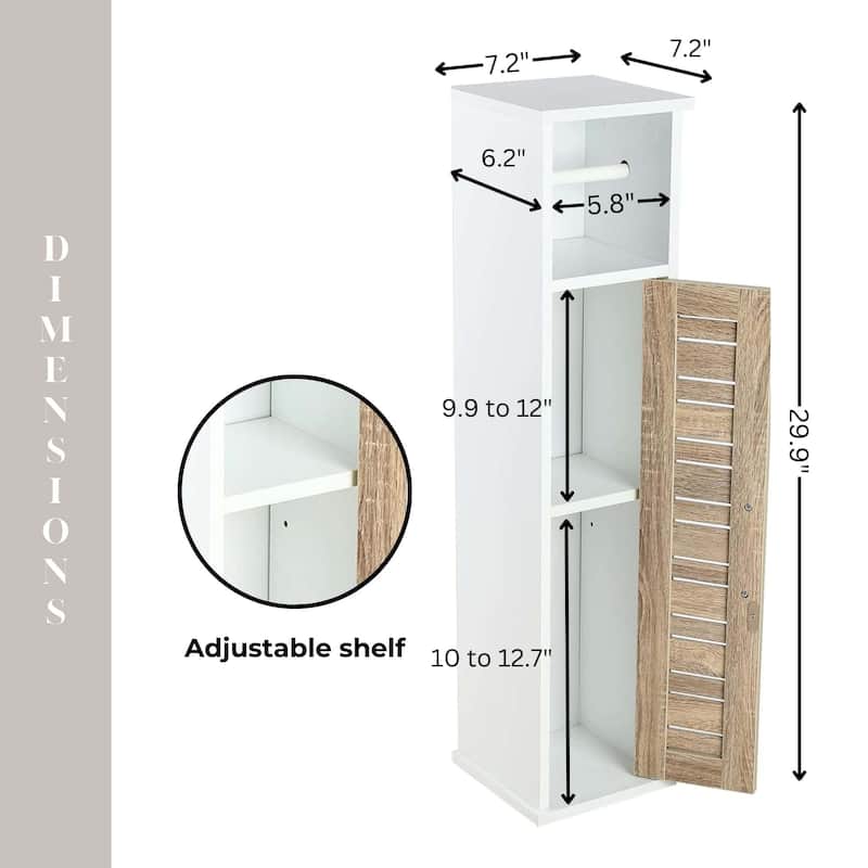 Toilet Paper Storage Cabinet with Dispenser Toilet Organizer - 7.2'L x 7.2"W x 29.9"H