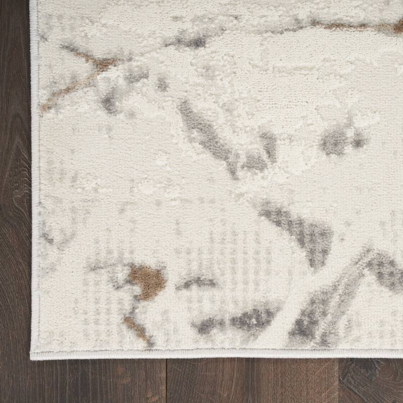 Fiso Power Loomed Abstract Modern Non Skid Stain Resistant Low Pile Area Rug By HomeRoots - 72' X '48' X '0.25