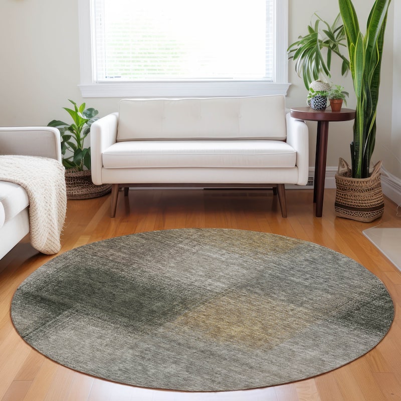 Premium Washable Super Soft Solid Ombre Mayfield Rug - Taupe - 8' x 8' - Round