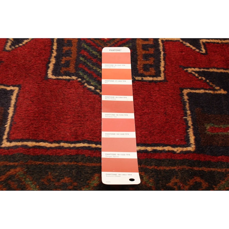 ECARPETGALLERY Hand-knotted Baluch Red Wool Rug - 3'7 x 6'4
