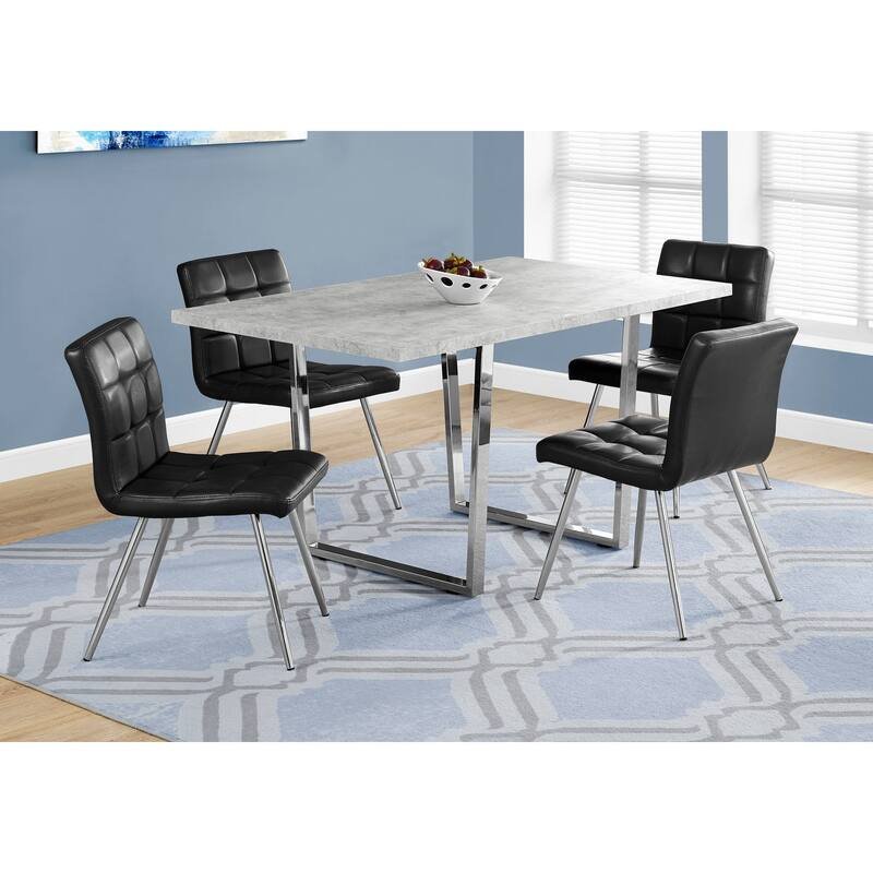 Dining Table, Rectangular, Kitchen, Dining Room, Chrome Metal