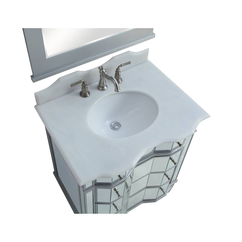 30" Mirrored Asselin Bathroom Sink Vanity