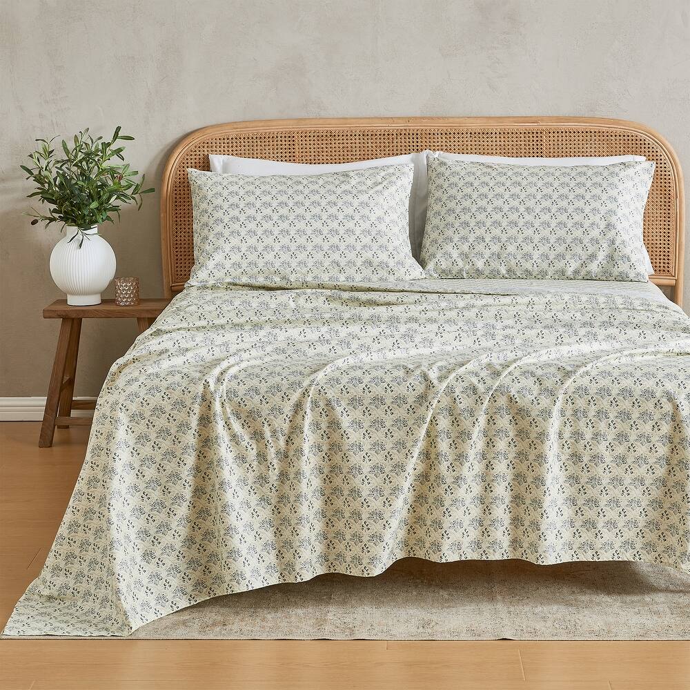 Patina Vie Maison Brushed Microfiber Floral Bloom Sheet Set