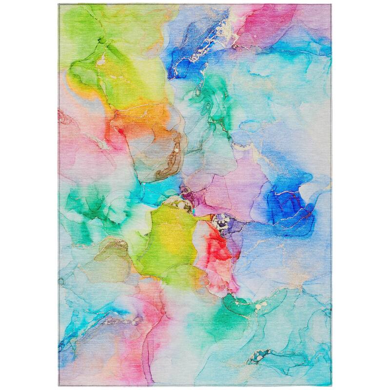 Dava Unique Abstract Weather Resistant Versatile Elegance Runner Outdoor Rug
