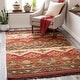 preview thumbnail 20 of 21, Louise Handmade Southwestern Wool Flatweave Area Rug 10' Square - Burgundy