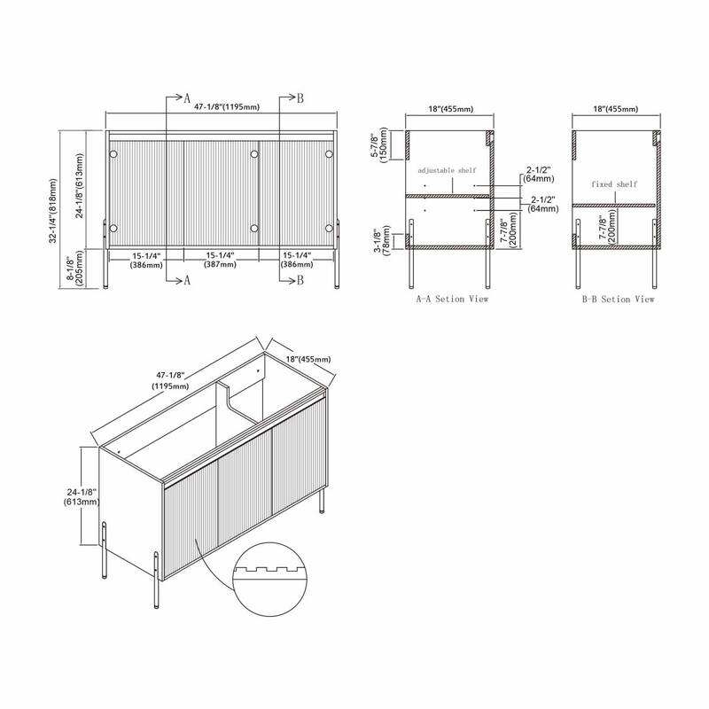 Ripple 48" Bathroom Vanity Kit (Assembly Required)