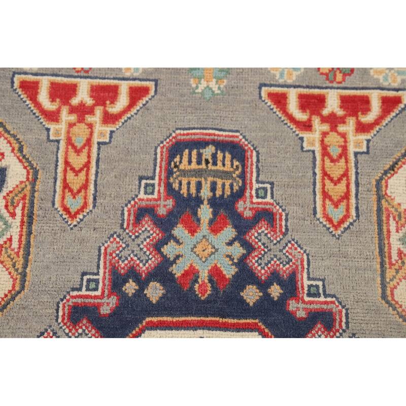 Geometric Kazak Accent Rug Handmade Home Decor Wool Carpet - 3'3" x 5'2"