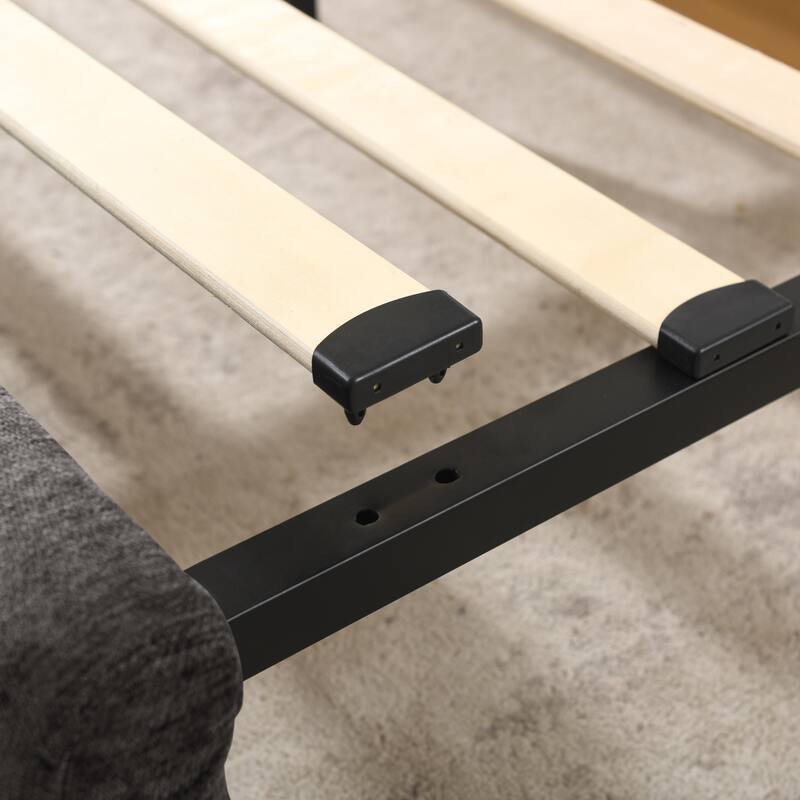 Queen Upholstered Bed Frame with Headboard & Storage Drawers