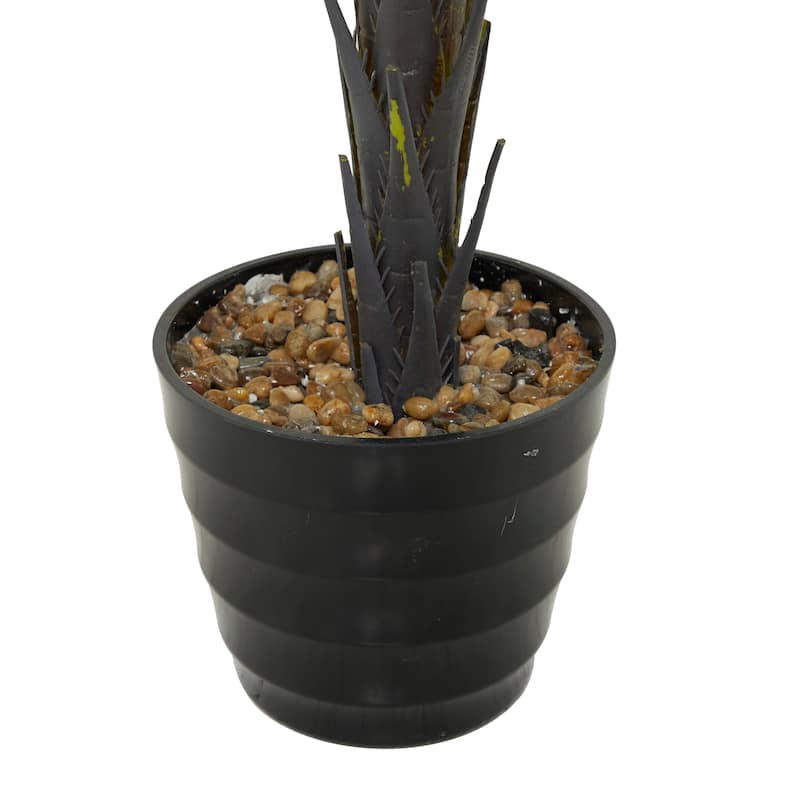 Green Faux Foliage Areca Palm Artificial Tree with Realistic Leaves and Black Melamine Pot - 32 x 32 x 43
