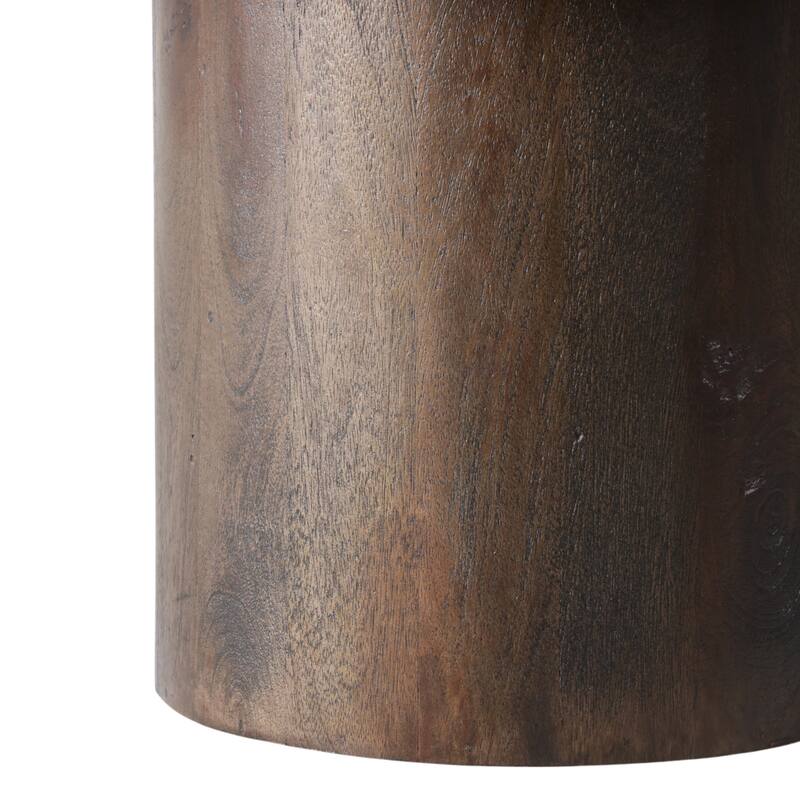 Mango Wood Travertine Curvy Top Coffee Table - Brown, 16" - 48.0"