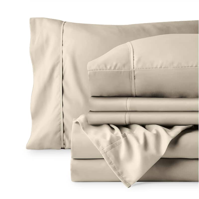 Bare Home Microfiber Deep Pocket Sheet Set w/ 2 Extra Pillowcases