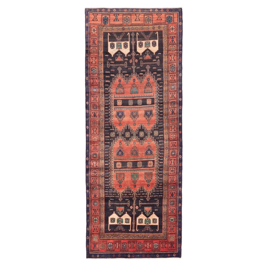 ECARPETGALLERY Hand-knotted Konya Anatolian Dark Navy Wool Rug - 4'10 x 13'3