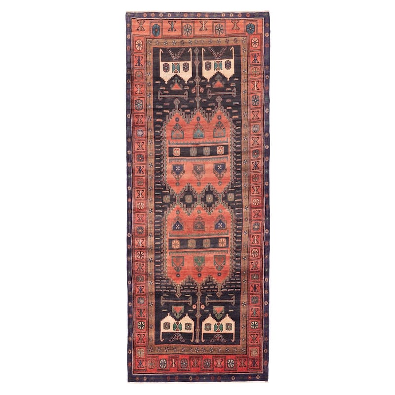 ECARPETGALLERY Hand-knotted Konya Anatolian Dark Navy Wool Rug - 4'10 x 13'3
