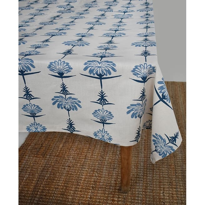 French Home Tropical Garden 59" x 78" Tablecloth - Indigo and Sky