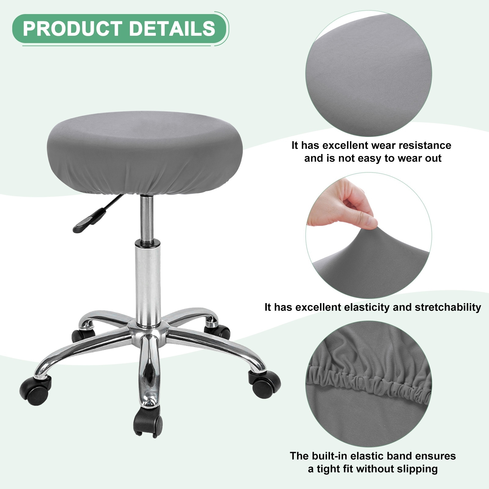 Bar Stool Covers Round for 12-15 Inch Stretch Fabric Cover