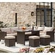 preview thumbnail 10 of 84, AECOJOY 7 Pieces Patio Furniture Set Outdoor Sectional Sofa Rattan Conversation Set Beige