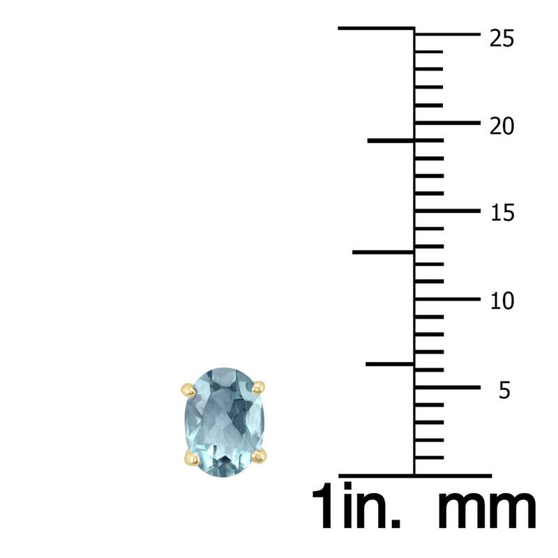 Marquee 14K Yellow Gold 6x4MM Oval Aquamarine Earrings