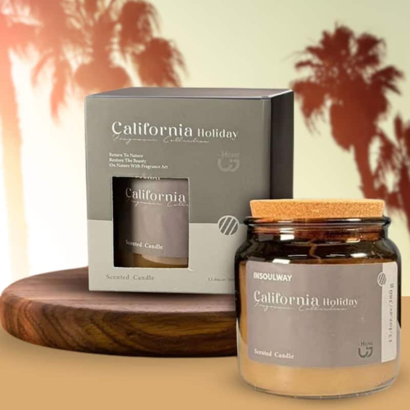 Tan California Holiday Candle 3 Oz Glass Jar Aria Home Fancy