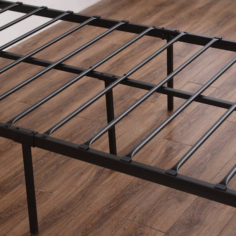 Single-layer Water Pipe Bed with Cross Design and Foot End Black Iron Bed