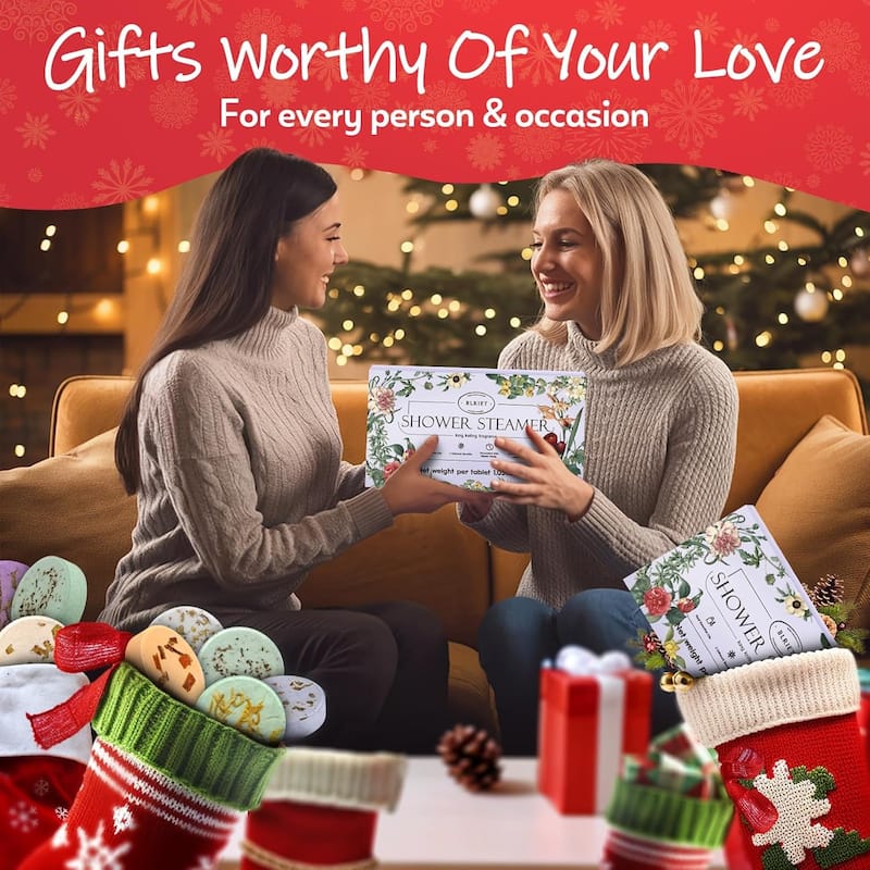 Natural Home Spa Self Care Relaxation Shower Bombs Beauty Gifts 8 Pack