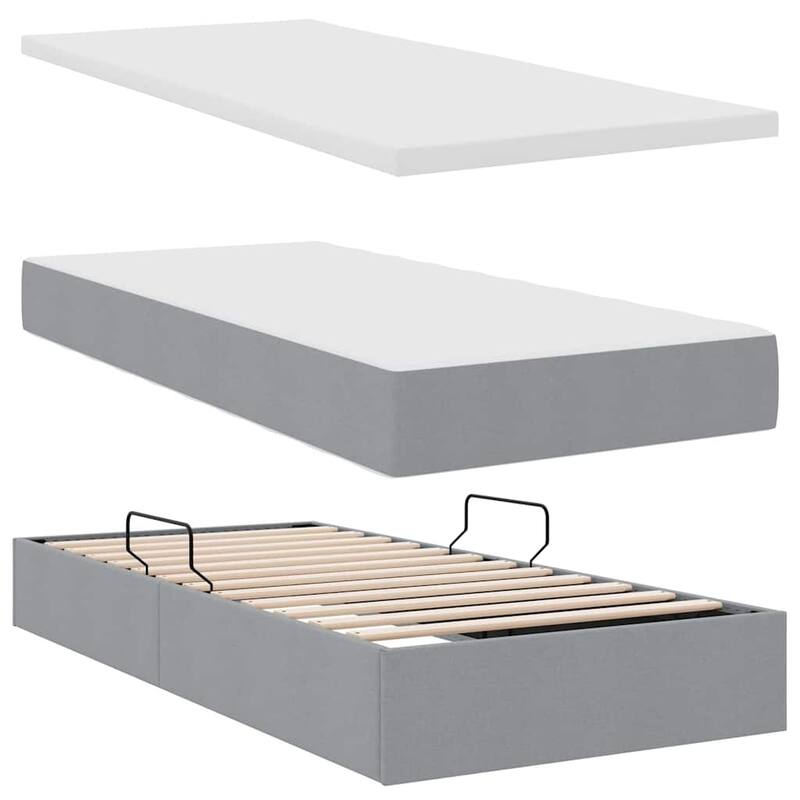 vidaXL Storage Bed with Mattress in Polyester